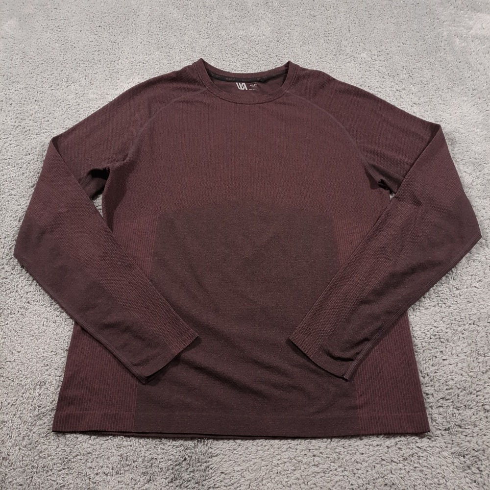 VRST Long‎ Sleeve Training Workout Gym Shirt Mens Size L Maroon Pullover